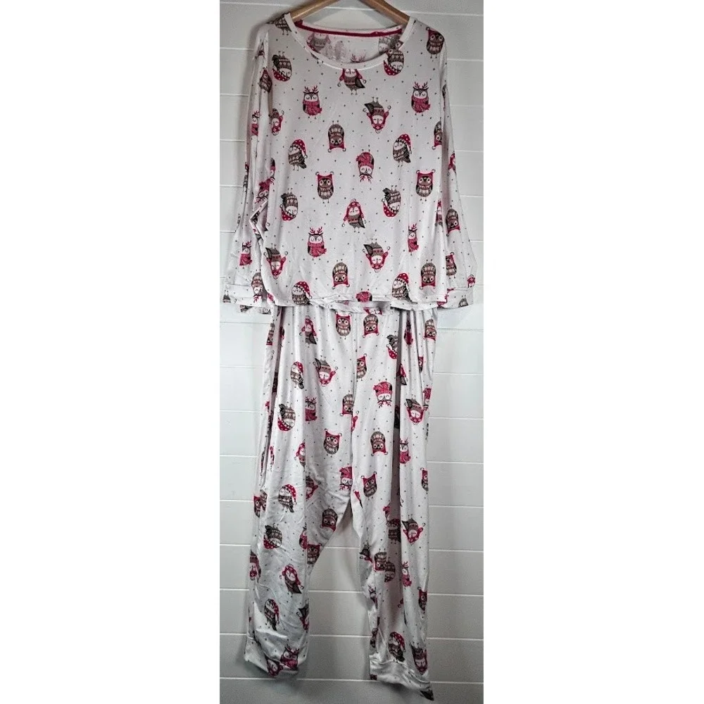 Secret Treasures Pajama Set Women's 3X‎ (22-24W)Owl Print Long Sleeve Top Pants